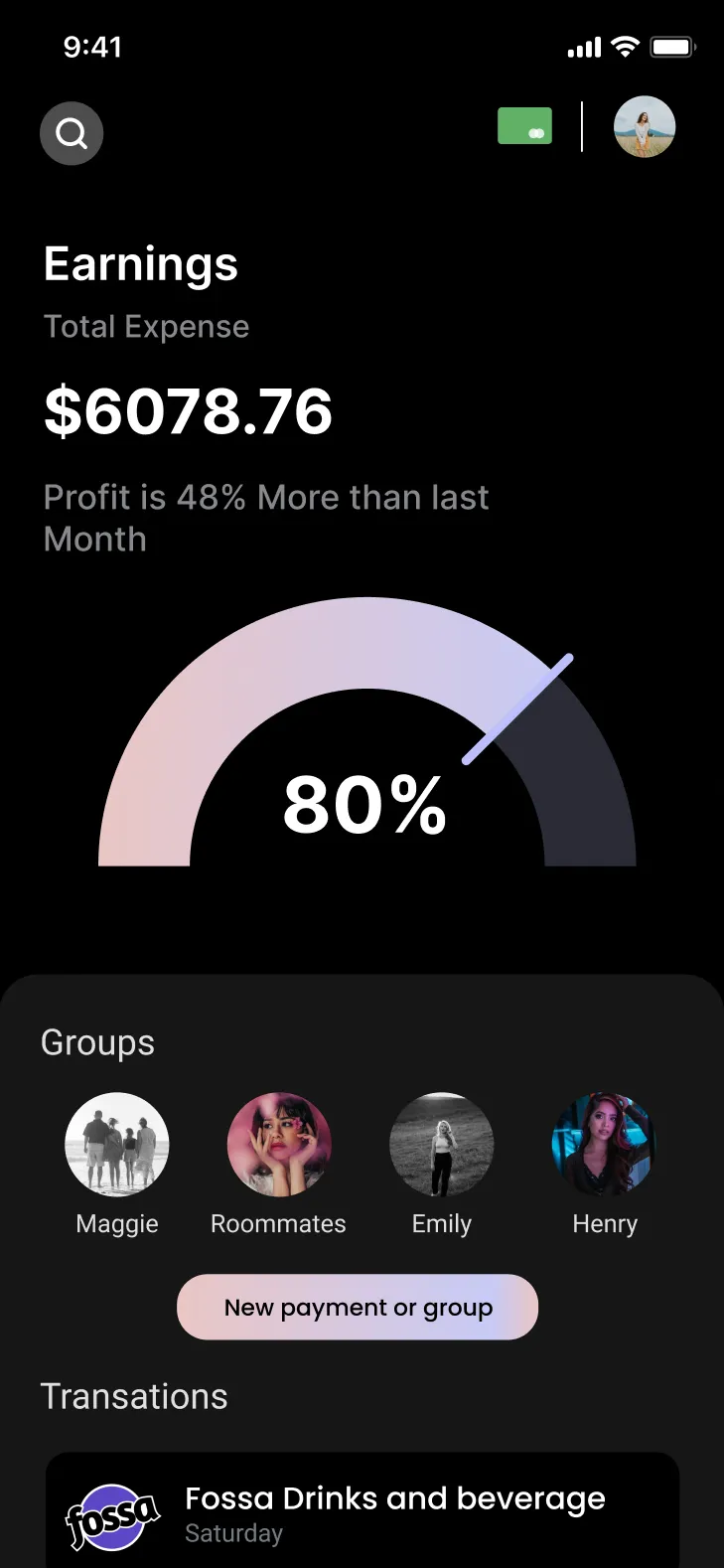 Black+ app screen
